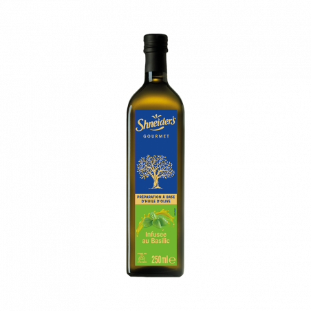 Huile d'olive extra vierge infusée au basilic